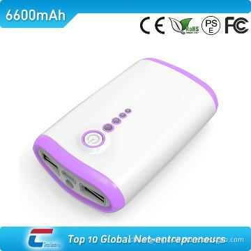 phone power bank with double USB outputs and LED torch